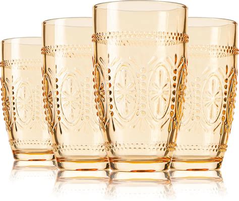 Mesha Beaded Tumblers Colored Water Glasses Dewdrop Heavy Base Glasses Set