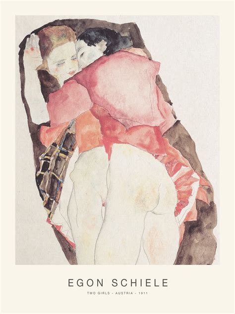 Two Girls Lesbian Couple Special Edition Female Nude Egon Schiele