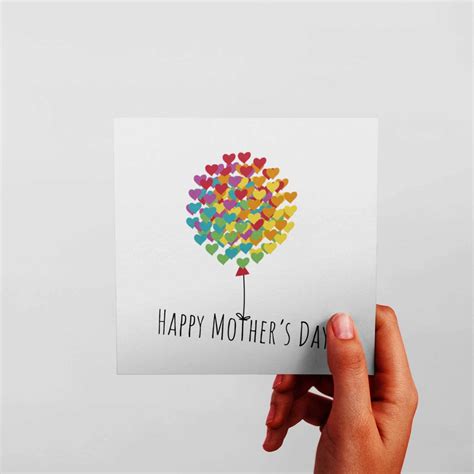 Happy Mothers Day Rainbow Heart Card Lesbian Mothers Day Etsy