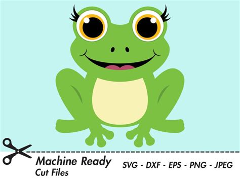 Cute Frog SVG Cut Files, PNG Frog Clipart, Frogs Clip Art, Happy Frog ...