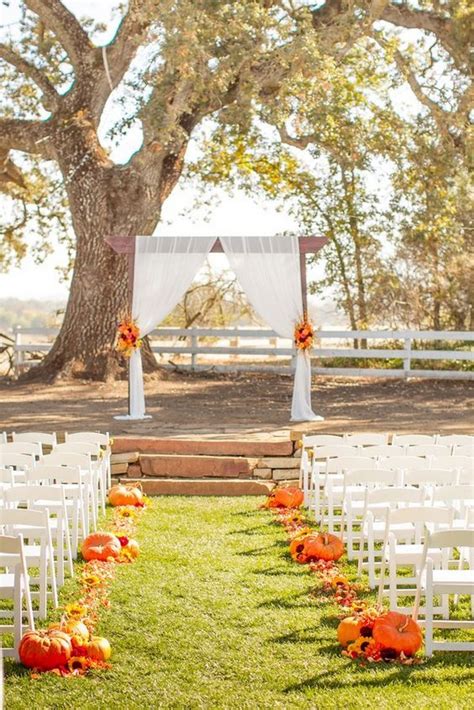 outdoor fall wedding ceremony decoration ideas - EmmaLovesWeddings