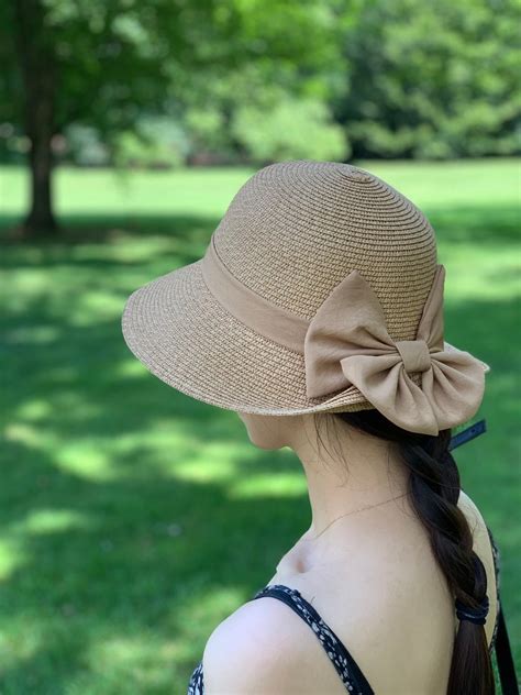 New Summer Straw Hat Beach Hat With Bow Sun Visor Hat Summer Hat