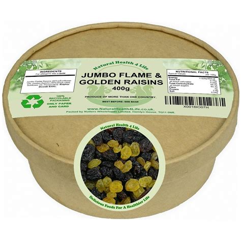 Jumbo Flame And Golden Raisins 400g Natural Health 4 Life