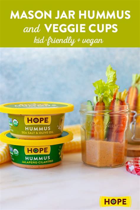 Hope Foods Easy Veggie Hummus Cup Snack Hack Recipe Easy Veggie