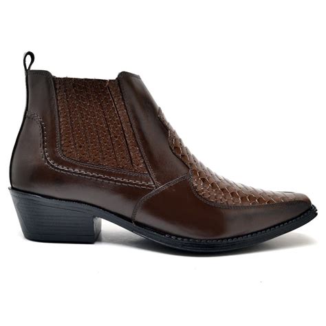 Bota Masculina Semi Country Texas Reta Oposta Caf Country