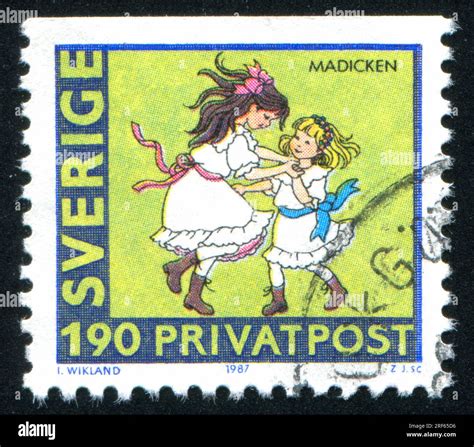 Sweden Circa Stamp Printed By Sweden Shows Girls Circa