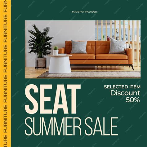 Premium Psd Psd Furniture Summer Sale On Dark Green Background