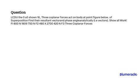 Solved Lcdu The Diagram Below Shows Three Coplanar Forces Acting On A