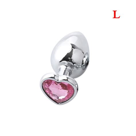 Pcs Metal Heart Anal Butt Plugs Jeweled Orgasm S M L Men Women Sex Toys Pink EBay