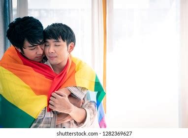 Gay Couple Sweet Romantic Moment Under Stock Photo Shutterstock