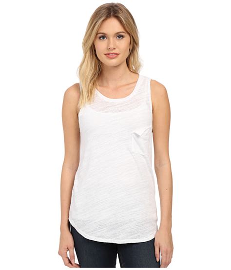 Lna Torn Pocket Tank Top White Modesens