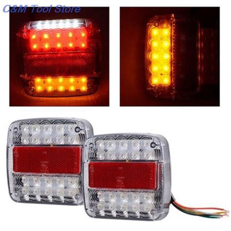 Enqu Ter Arri Re 26 LED 12V 1 Pi Ce Feu Stop Pour Camion Remorque