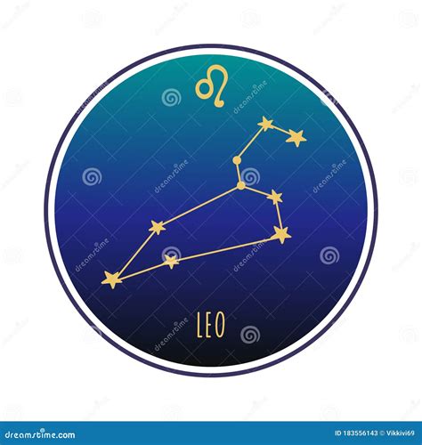 Leo Sign Leo Zodiac Constellation Vector Color Illustration Stock