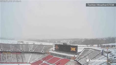 Snow falls above Iowa State's Jack Trice Stadium | 9news.com