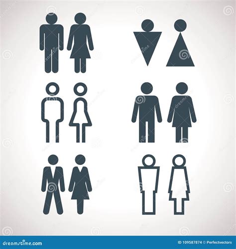 Men And Women Restroom Sign Male And Female Silhouetted Figures On A