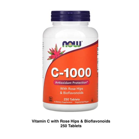 SG Now Foods C 1000 Vitamin C 1000 Mg Rose Hips 100mg Bioflavonoids