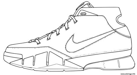 Coloriage Basket Nike Nba Sport Lakers Jecolorie