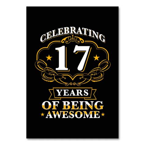 Th Celebrating Years Of Being Awesome Table Number Zazzle