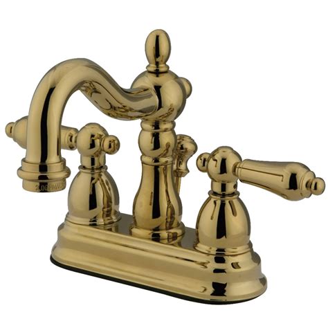 Kingston Brass Heritage Two Handle 3 Hole Deck Mount 4 In Centerset Bathroom Faucet Bed Bath