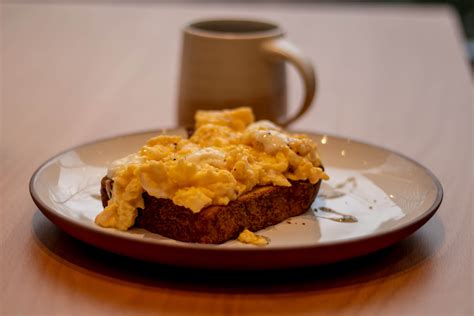 Scrambled Eggs On Toast With A Cup Vancouver Coffee Snob