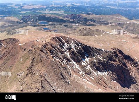 Aerial Photo Of Pikes Peak Summit Colorado Usa Stock Photo Alamy