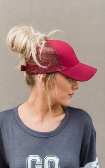 Hat Baseball Hairstyles Bun 59 Ideas For 2019 Hat Hairstyles Hair