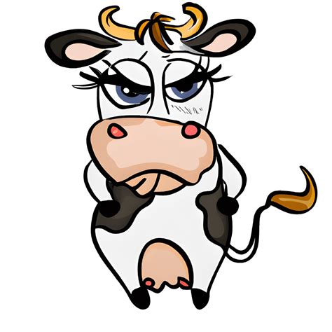 Cute Girl Cow Cartoon