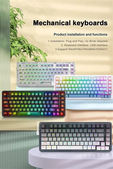 REDRAGON KS B USB RGB Mechanical Gaming Wired Keyboard Keys Layout Hot Swap Compact