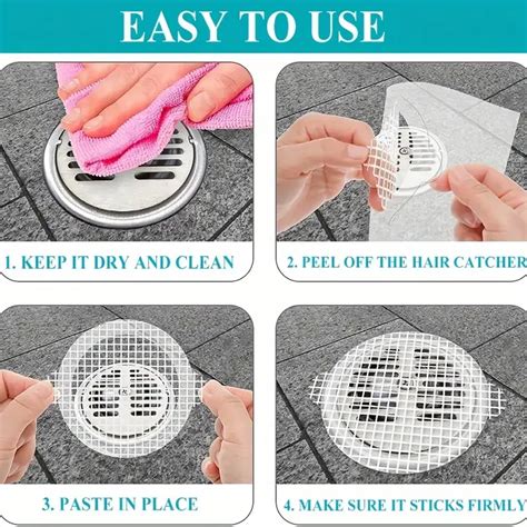 Disposable Shower Drain Hair Catcher Mesh Stickers Anti Temu