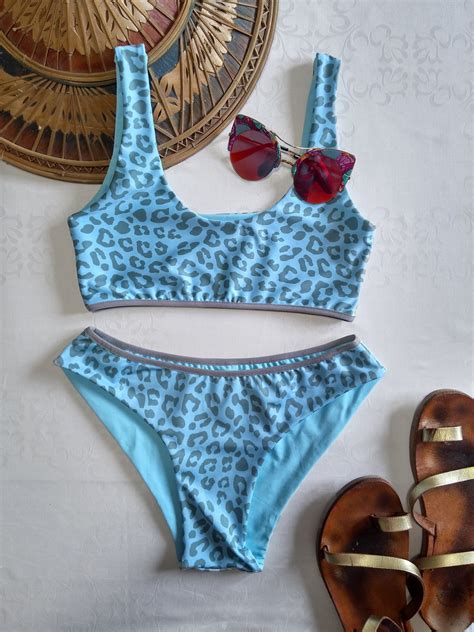 Blue Leopard Bikini Set Https Etsy Uk Listing Blue