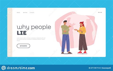 Why People Lie Landing Page Template Male And Female Characters