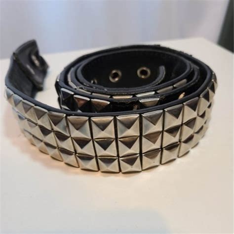 Accessories Badass Black Leather Studded Belt With Fuck Written With Studs Poshmark