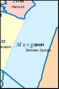 MORGAN County, West Virginia Digital ZIP Code Map