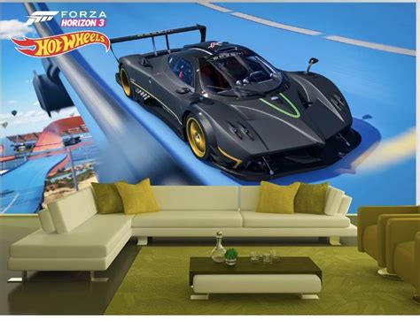 Papel de Parede Auto Colante Infantil Hot Wheels Forza Eagle Decorações