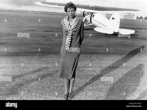 Amelia Earhart. US Aviatrix, with white Lockheed Vega Monoplane after ...