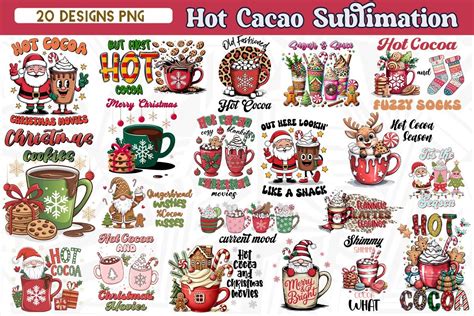 Hot Cocoa Christmas Sublimation Bundle Bundle Creative Fabrica