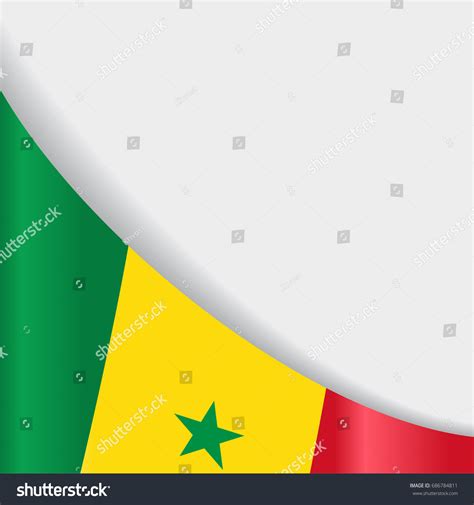 Senegalese Flag Wavy Abstract Background Vector