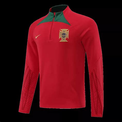 Portugal 1 4 Zip Tracksuit 2022 Red Gogoalshop