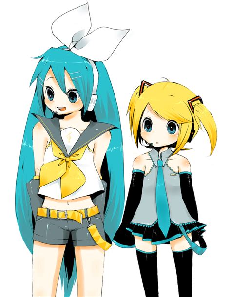 Hatsune Miku And Kagamine Rin Vocaloid Drawn By Ichihaya Danbooru