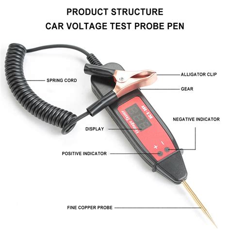 V Car Voltage Tester Lcd Digital Electric Volt Grandado