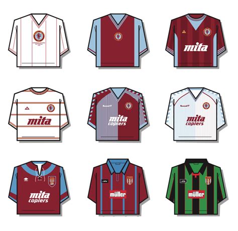 Aston Villa Shirt History T-Shirt - Football Bobbles