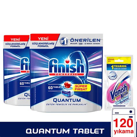 Finish Quantum Bulaşık Makinesi Tableti 60 x 2 li Paket Vanish Toz