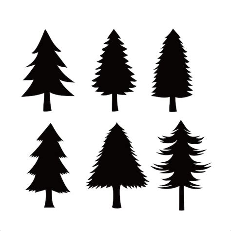 Premium Vector Pine Tree Silhouette Vector Illustration Christmas