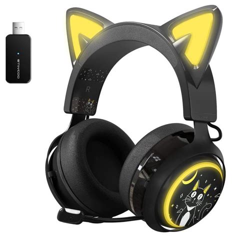 somic gs cat ear headset wireless gaming headphones  ps ps pc