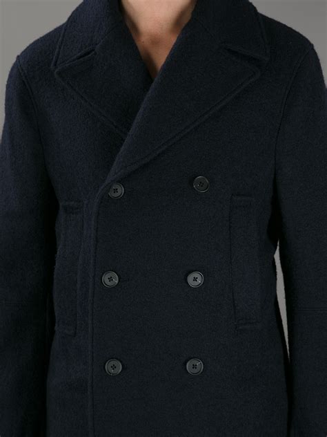 Ermenegildo zegna Double Breasted Coat in Blue for Men | Lyst