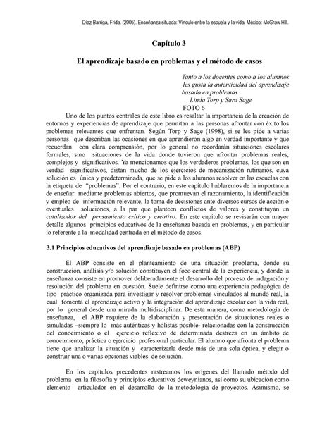 Capitulo Aprendizaje Basado En Problemas Metodo De Casos D Az