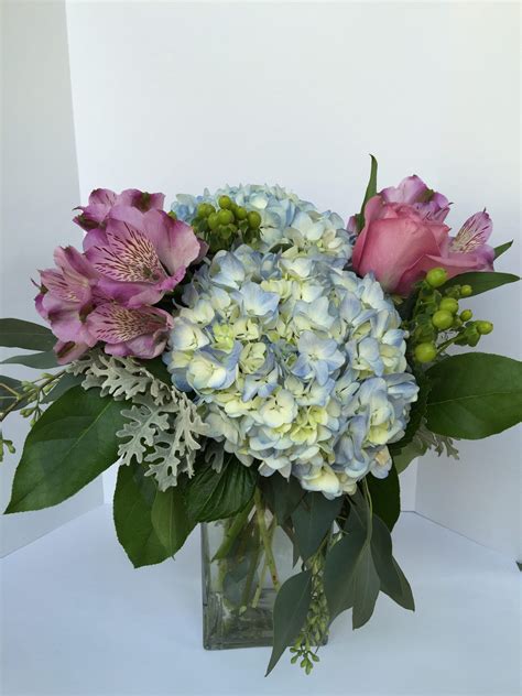 Blue And Green Hydrangea Bouquet