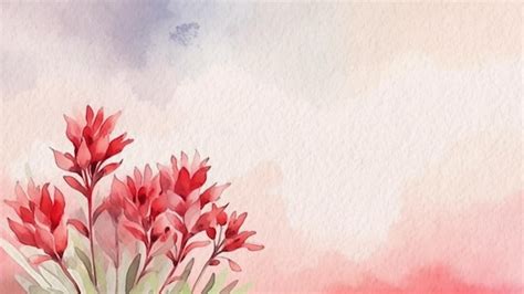 Premium AI Image | Abstract Floral Red Flower Watercolor Background On ...