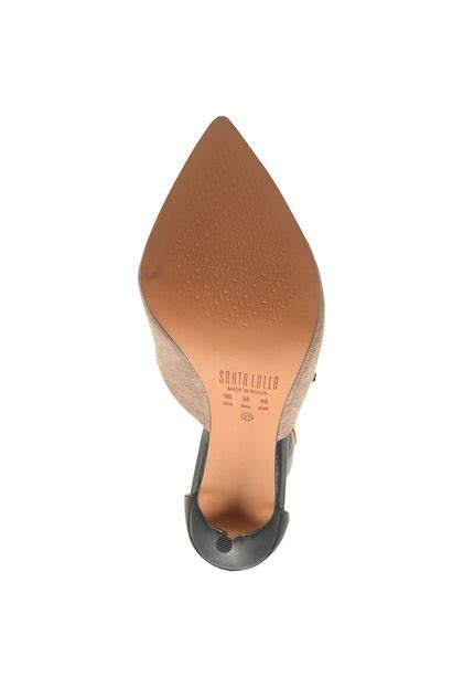 Scarpin Couro Santa Lolla Liso Nude Compre Agora Dafiti Brasil