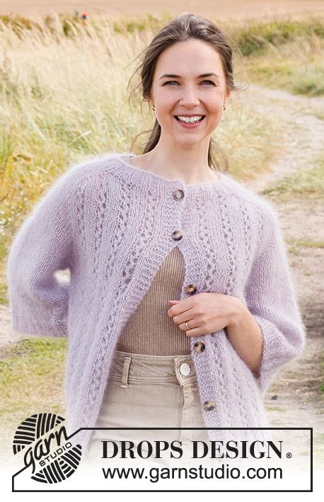 Lost In Lavender Cardigan Drops Gratis Strikkeopskrifter Fra